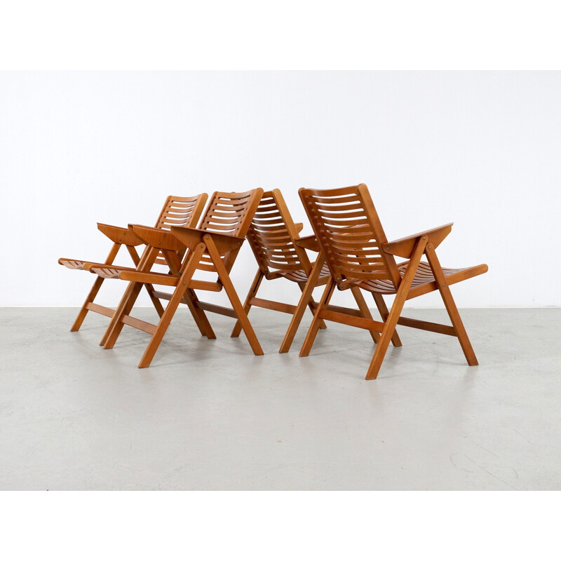 Lot de 4 Chaises Pliantes Vintage Rex de Niko Kralj pour Stol - 1950