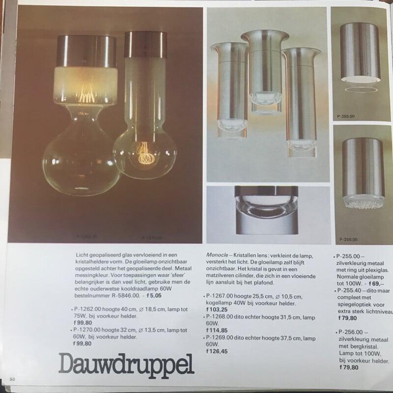Vintage "Dewdrop" wall lamp by Raak - 1970s