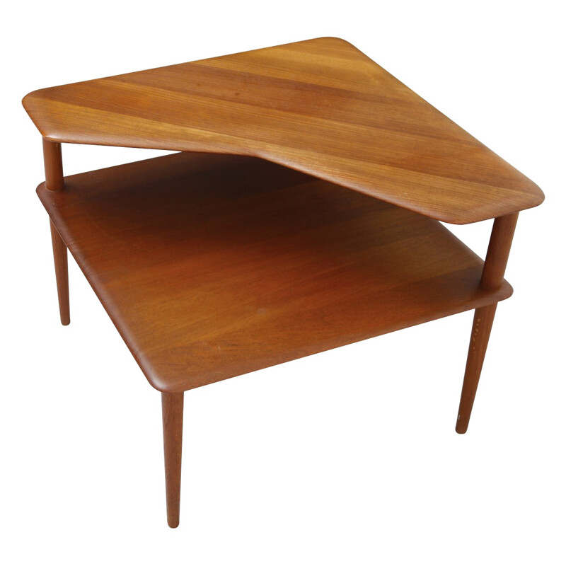 Corner table "Minerva" in teak, Peter HVIDT and Orla MOLGAARD-NIELSEN - 1950s