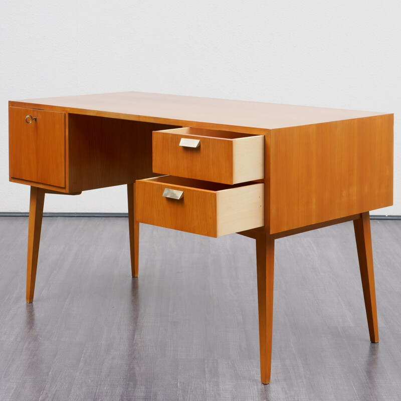 Bureau vintage en bois de frêne - 1960