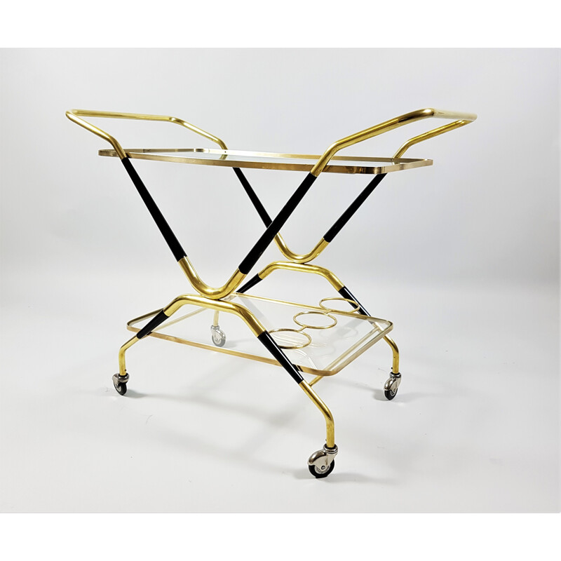 Vintage brass trolley by Cesare Lacca - 1950s 
