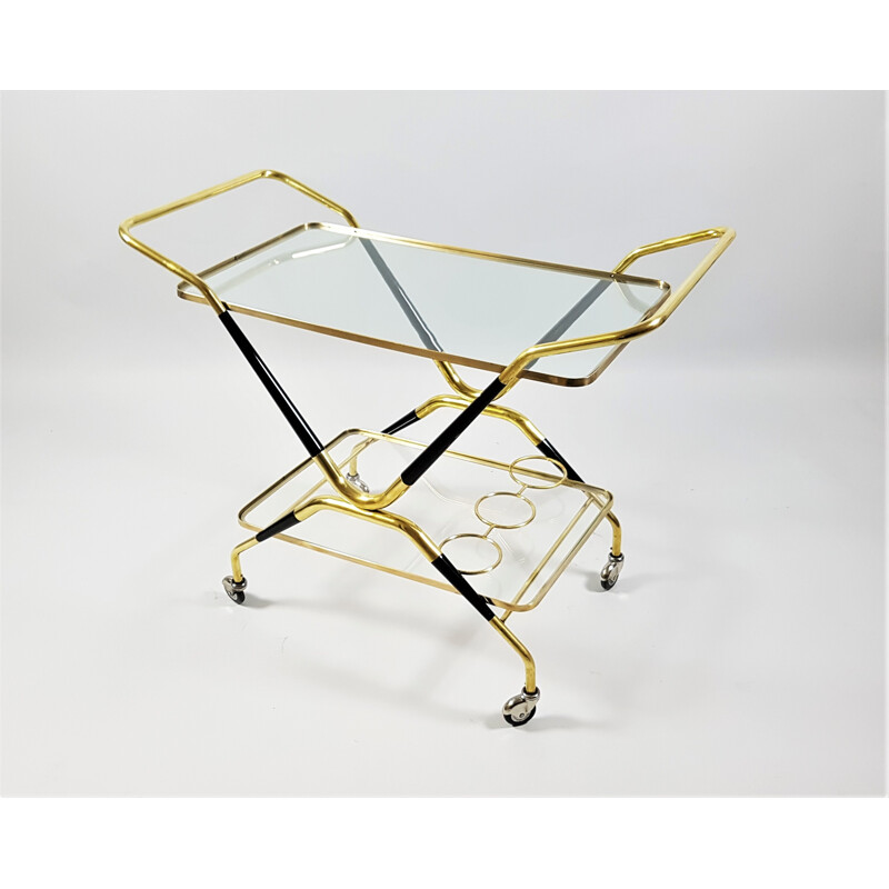 Vintage brass trolley by Cesare Lacca - 1950s 