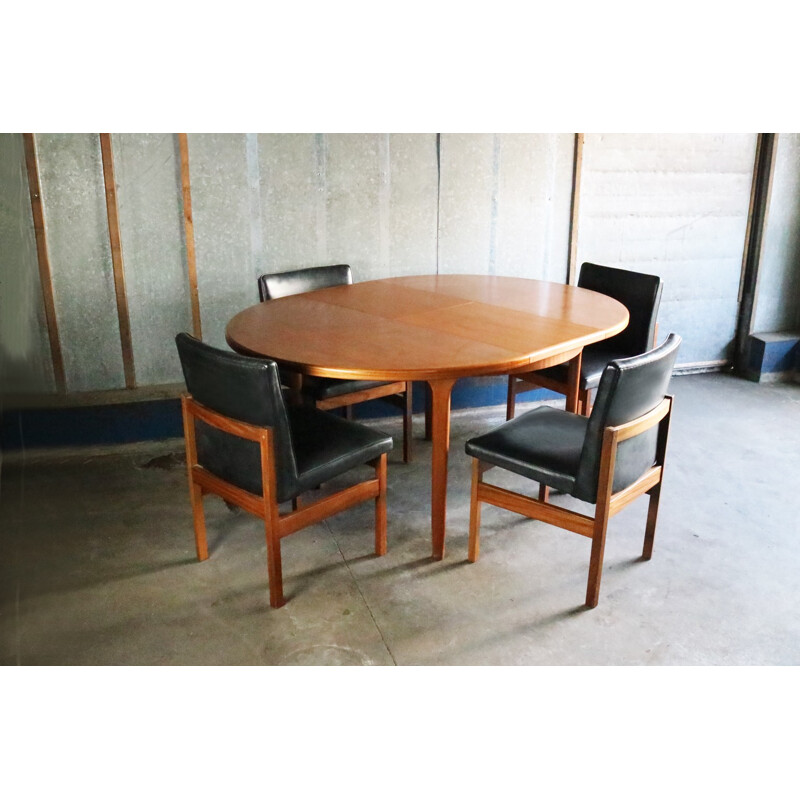 Dining set with McIntosh table and 4 Danish dining chairs - 1970s