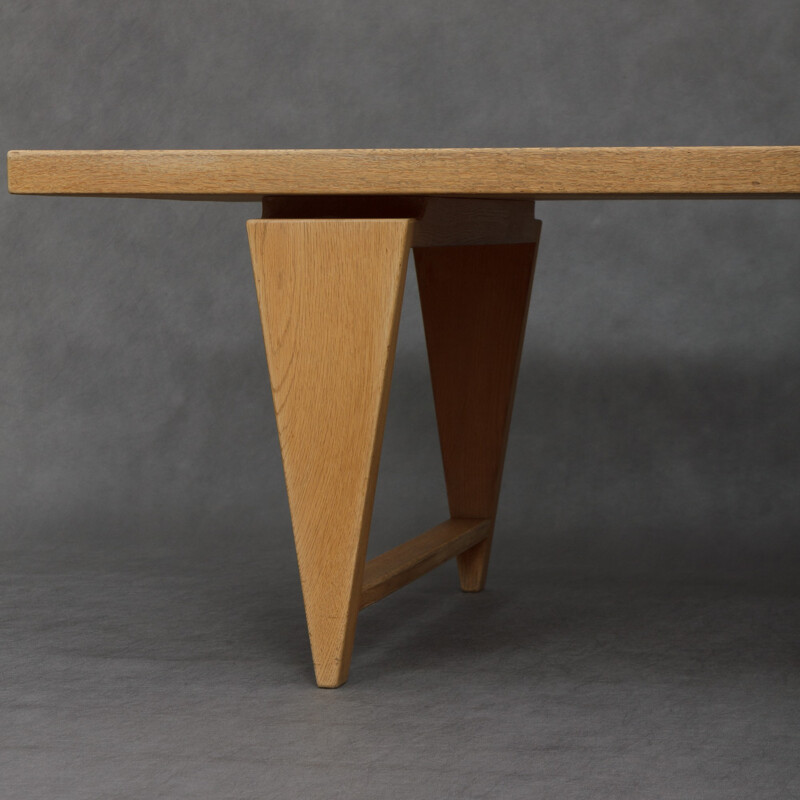 Solid oak coffe table by Illum Wikkelso - 1960s