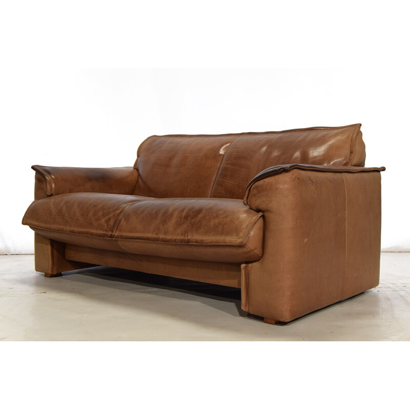 Cognac Neck Leather 2 Seater Sofa for Leolux - 1970s