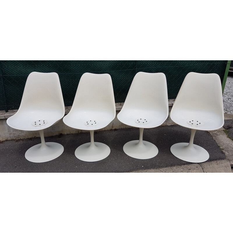 4 chaises Tulip de Eero Saarinen pour Knoll - 1977