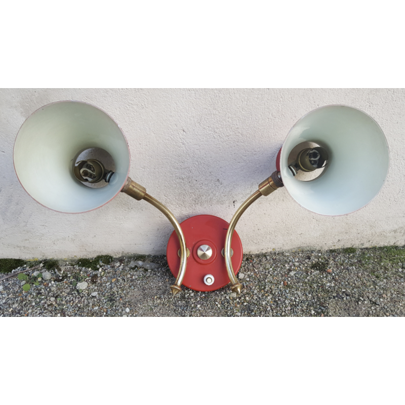 Double wall lamp diabolo modernist, vintage by René Mathieu - 1950s