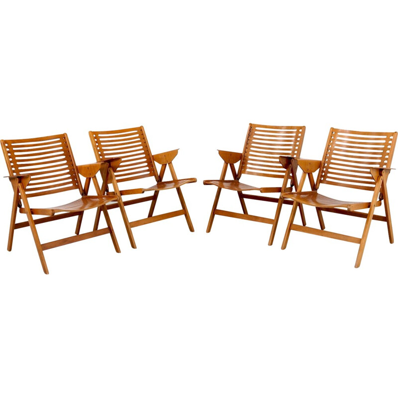 Set of 4 Vintage Rex Folding Chairs by Niko Kralj for Stol - 1950s