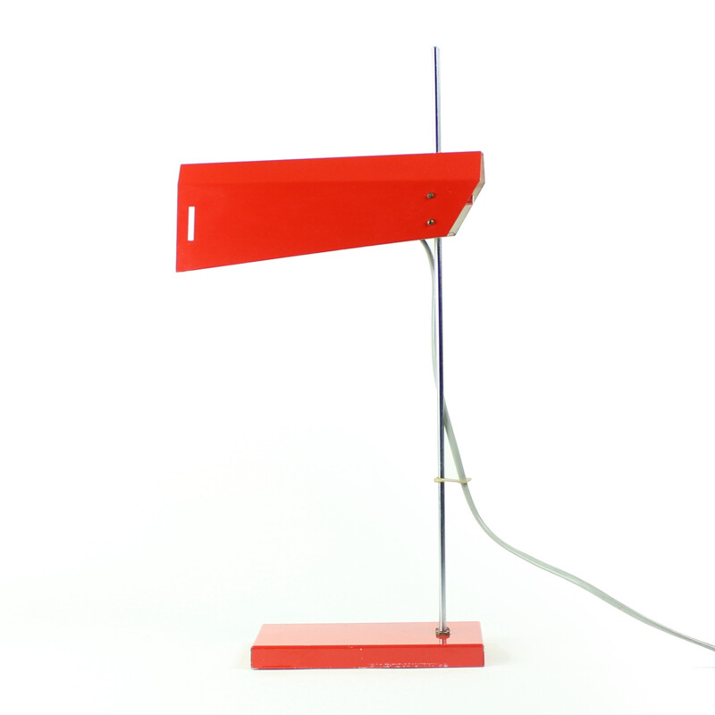 Lampe de table rouge de Josef Hurka pour Lidokov - 1960