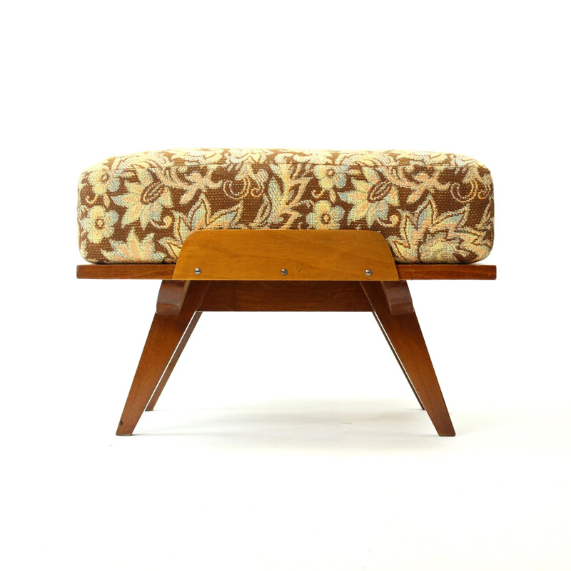 Armchair with Ottoman in Dark Beech from Tatra - 1960s