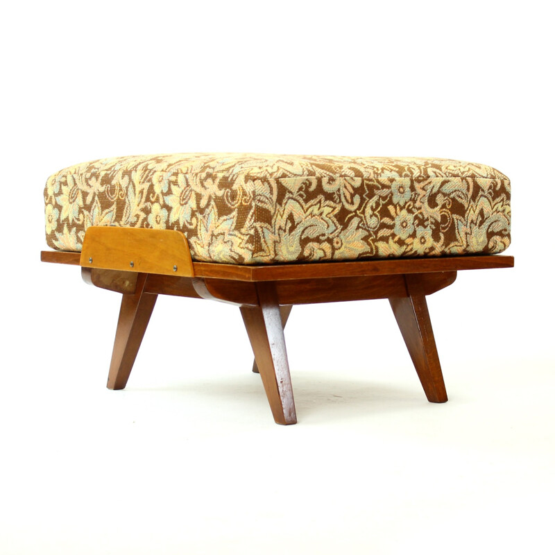 Armchair with Ottoman in Dark Beech from Tatra - 1960s