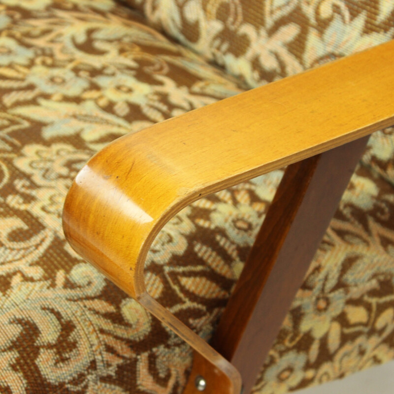 Armchair with Ottoman in Dark Beech from Tatra - 1960s