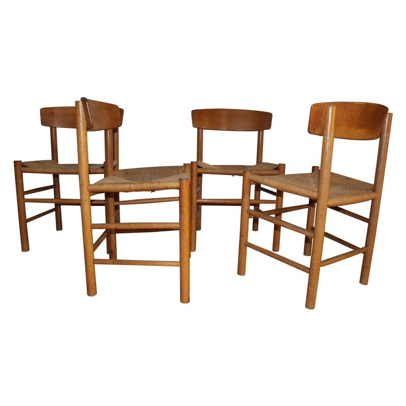 Set of 4 oak chairs by Børge Mogensen - 1960s