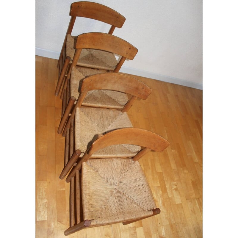 Lot de 4 chaises en chêne de Børge Mogensen - 1960