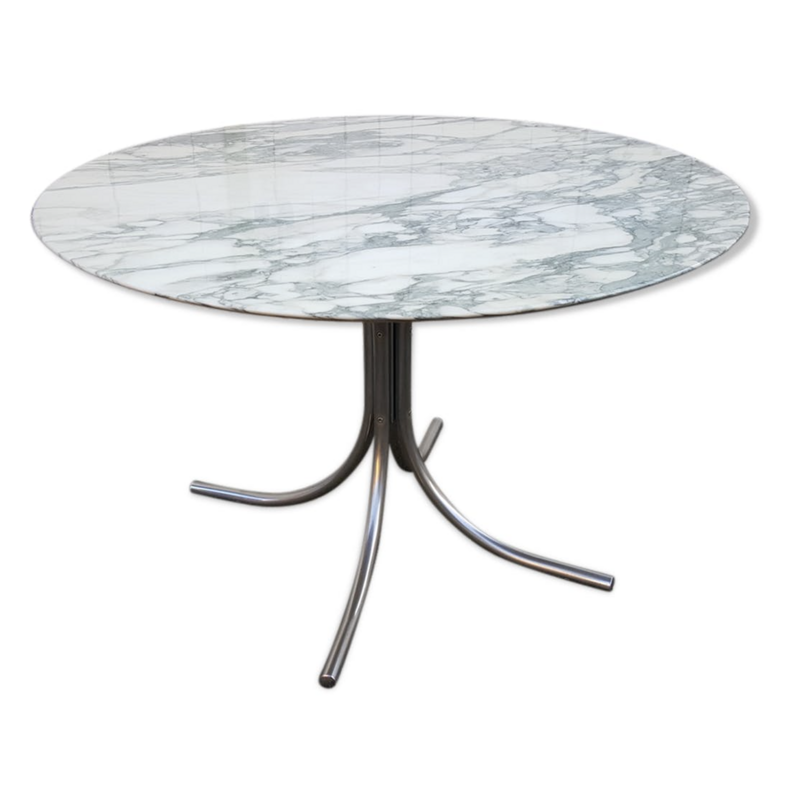 Arabescato vintage round table by Roche Bobois - 1970s