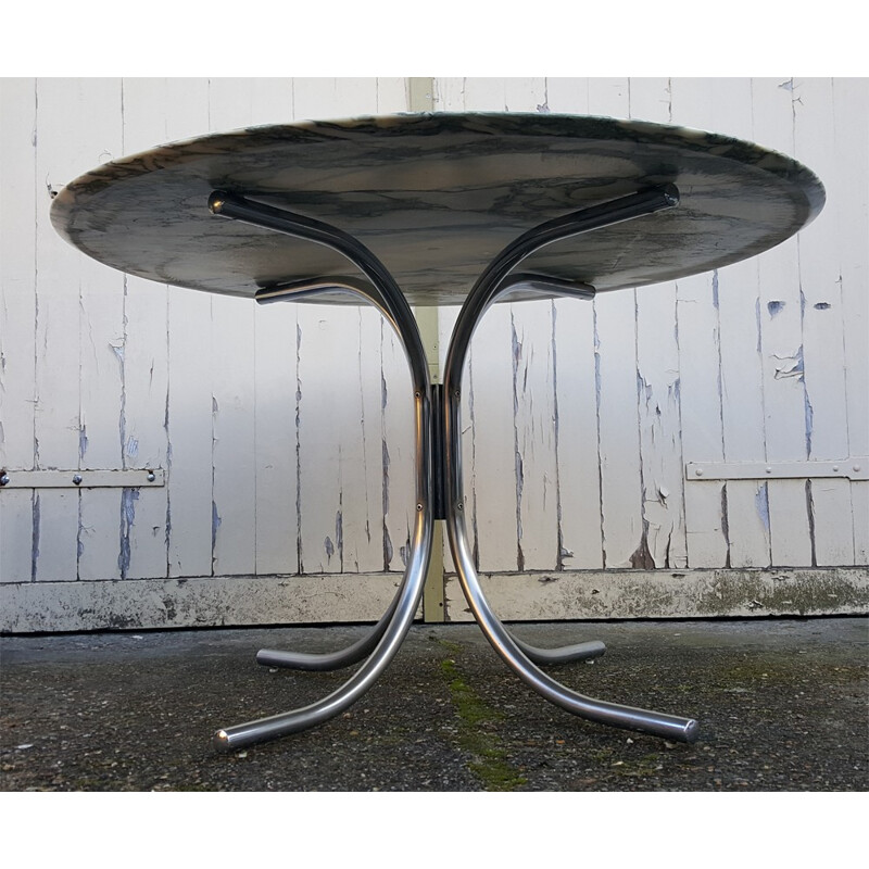 Arabescato vintage round table by Roche Bobois - 1970s