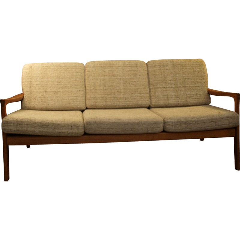 Vintage Scandinavian sofa in teak and wool - 1960s