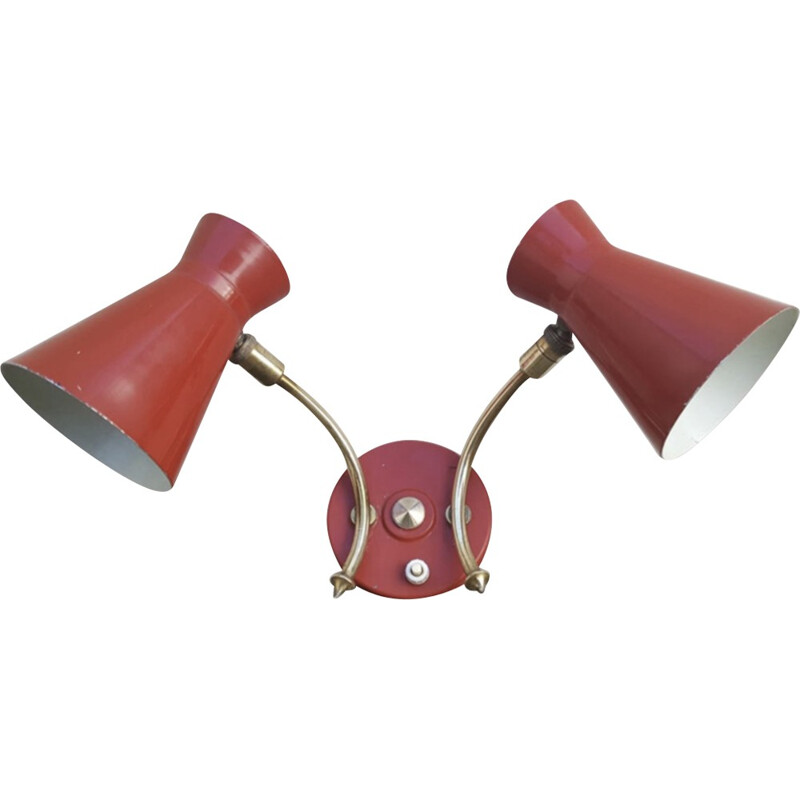 Double wall lamp diabolo modernist, vintage by René Mathieu - 1950s