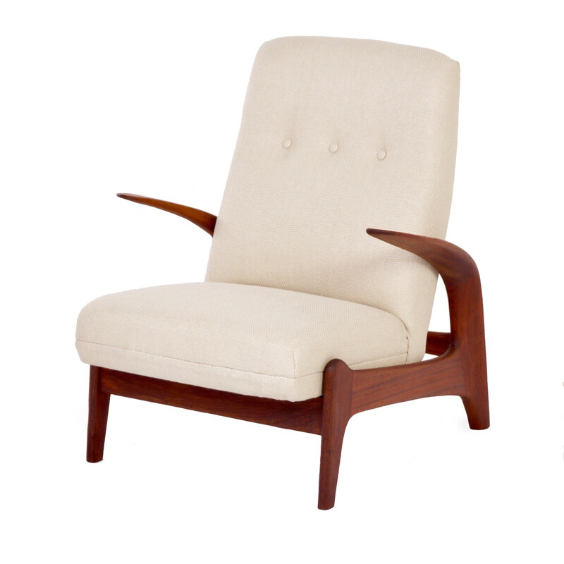 White Vintage ArmChair by R.Rastad for Gimson & Slater - 1960s