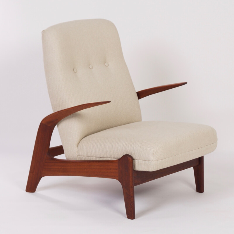 White Vintage ArmChair by R.Rastad for Gimson & Slater - 1960s