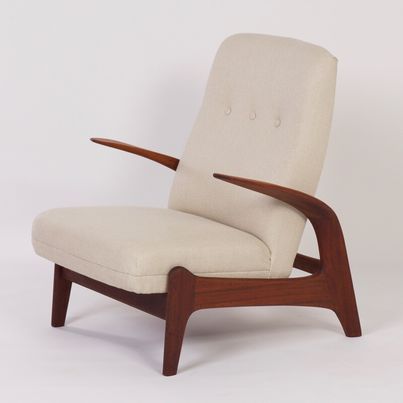 White Vintage ArmChair by R.Rastad for Gimson & Slater - 1960s