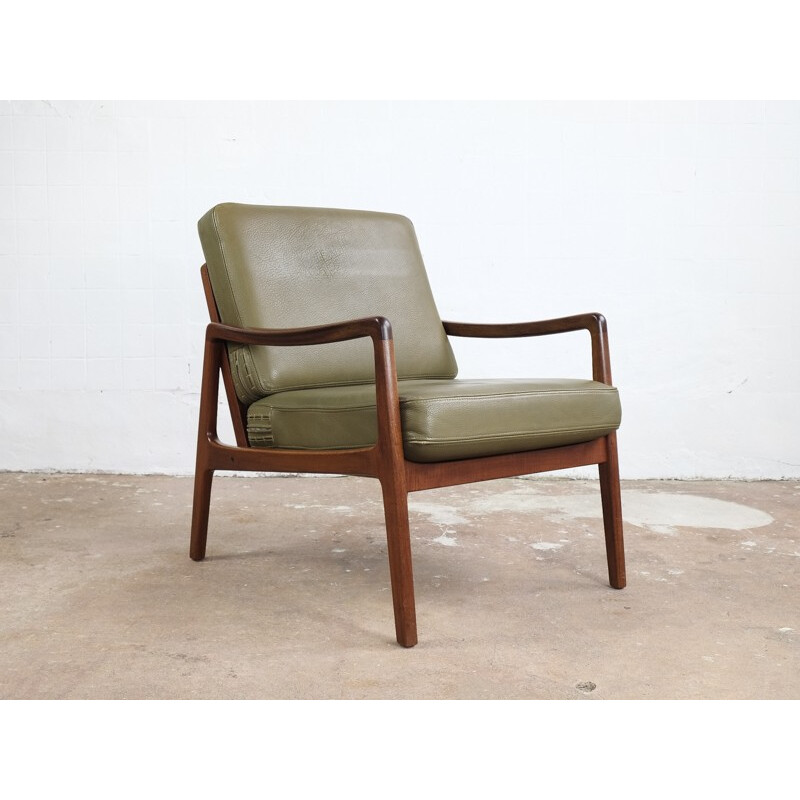 Easy chair in teak and leather by Ole Wanscher for France & Søn - 1960s