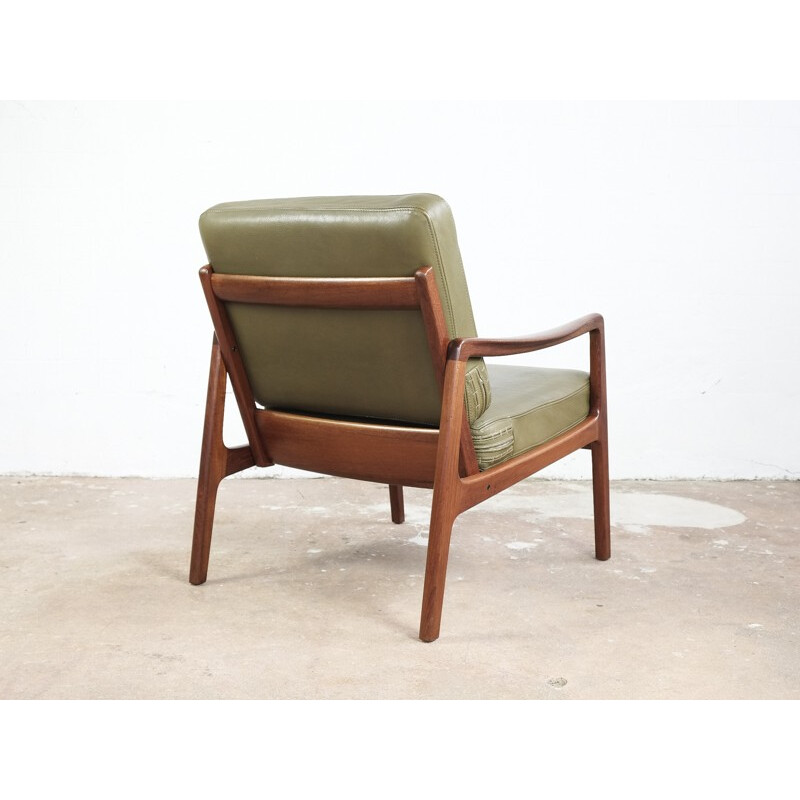 Easy chair in teak and leather by Ole Wanscher for France & Søn - 1960s