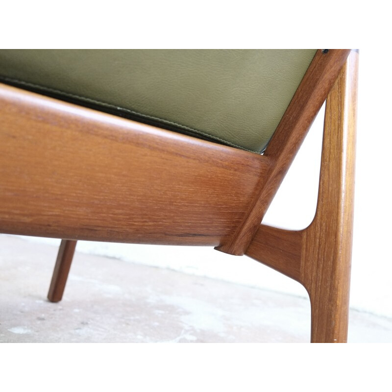 Easy chair in teak and leather by Ole Wanscher for France & Søn - 1960s