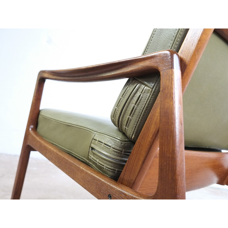 Easy chair in teak and leather by Ole Wanscher for France & Søn - 1960s