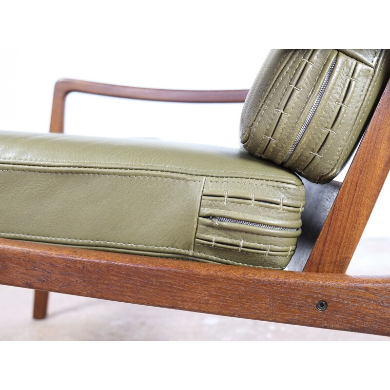 Easy chair in teak and leather by Ole Wanscher for France & Søn - 1960s