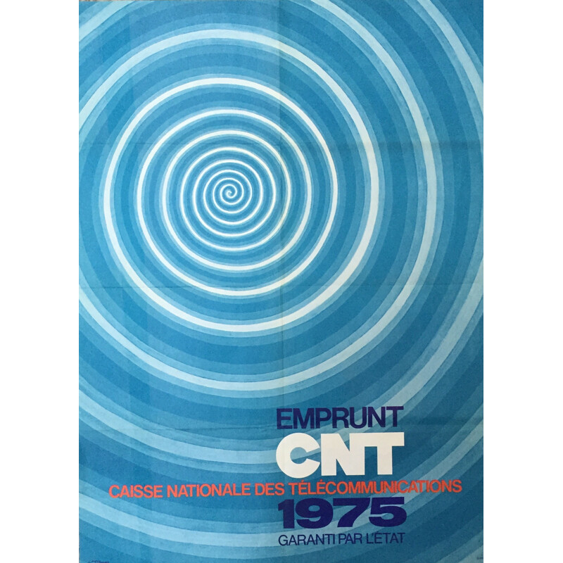 Cartel vintage Emprunt Cnt, 1975