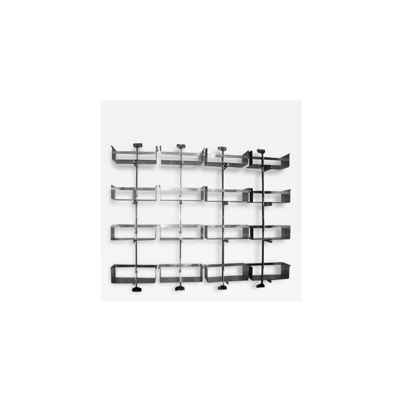 Stainless steel shelves by Vittorio Introini for Saporiti - 1970s