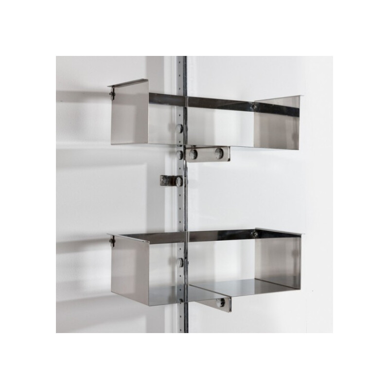 Stainless steel shelves by Vittorio Introini for Saporiti - 1970s