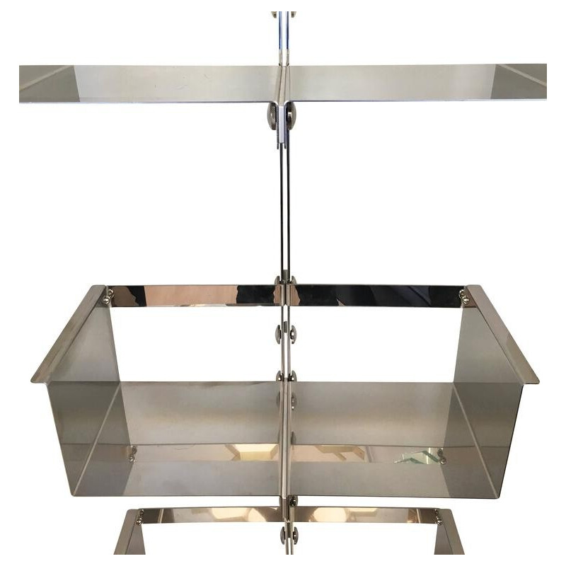 Stainless steel shelves by Vittorio Introini for Saporiti - 1970s