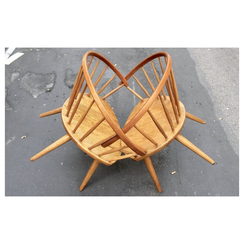 Pair of "Arka" armchair in oak, Yngve Ekström - 1950s