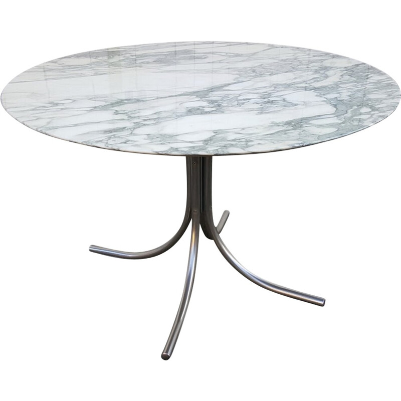 Arabescato vintage round table by Roche Bobois - 1970s