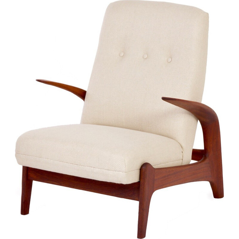 White Vintage ArmChair by R.Rastad for Gimson & Slater - 1960s