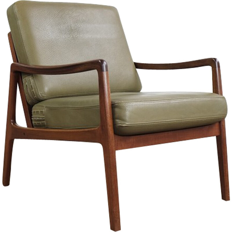 Easy chair in teak and leather by Ole Wanscher for France & Søn - 1960s