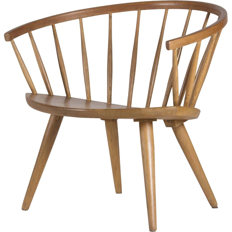 Pair of "Arka" armchair in oak, Yngve Ekström - 1950s