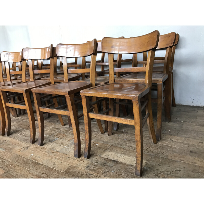 Set of 180 wooden chairs - 1950s