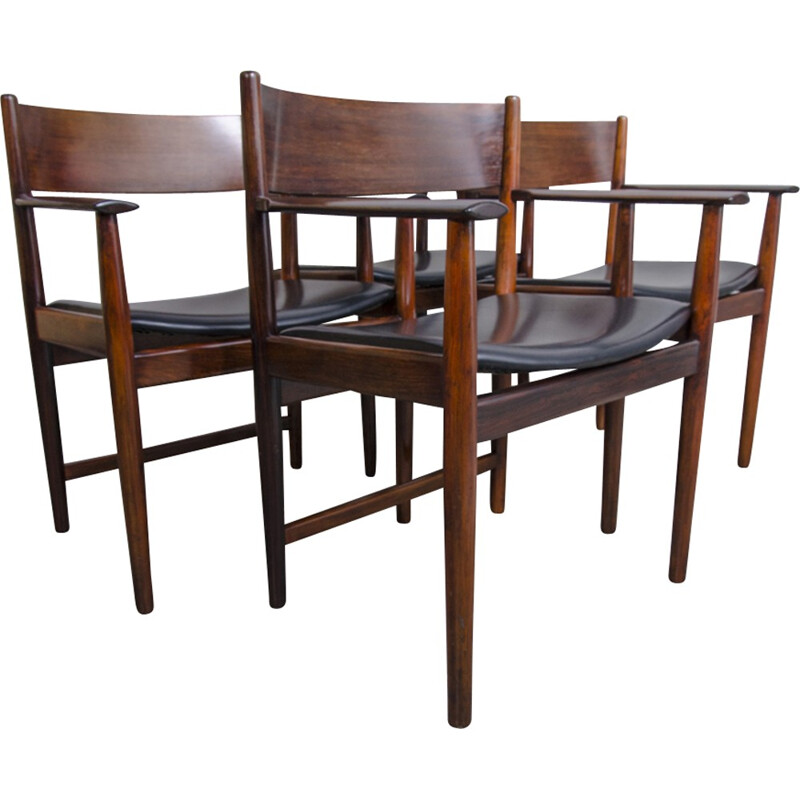 Set van 4 palissander eetkamerstoelen van Arne Vodder voor Sibast Furniture, Denemarken 1960