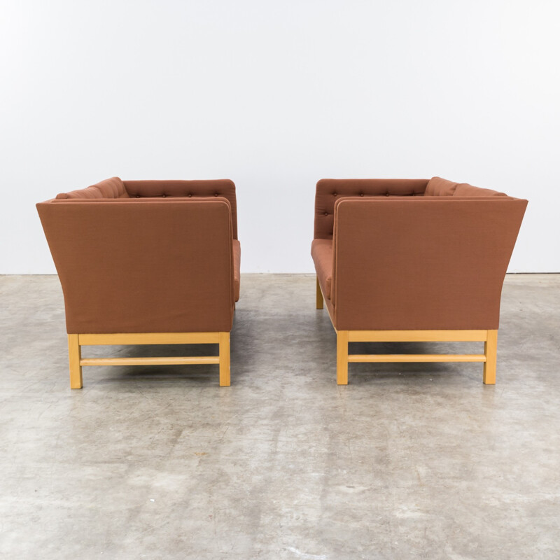 Set of 2 earth color sofa by Erik Ole Jørgensen  - 1970s