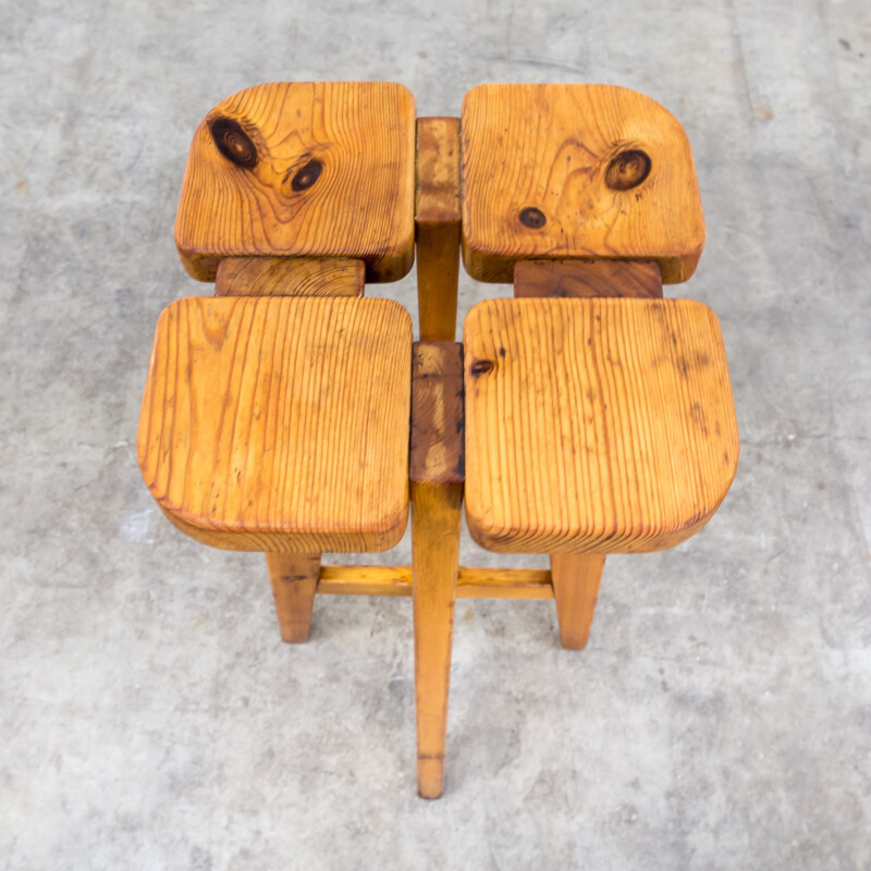 Set of 2 Lisa Johansson Pape pine stools for Stockmann AB - 1960s