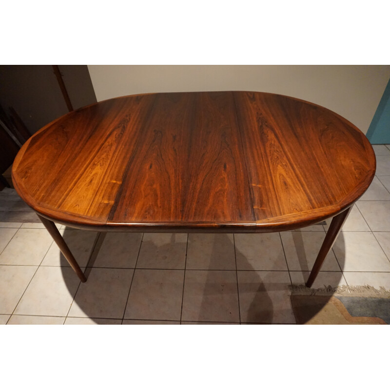 Table vintage scandinave en Palissandre de Rio par Mobler - 1960