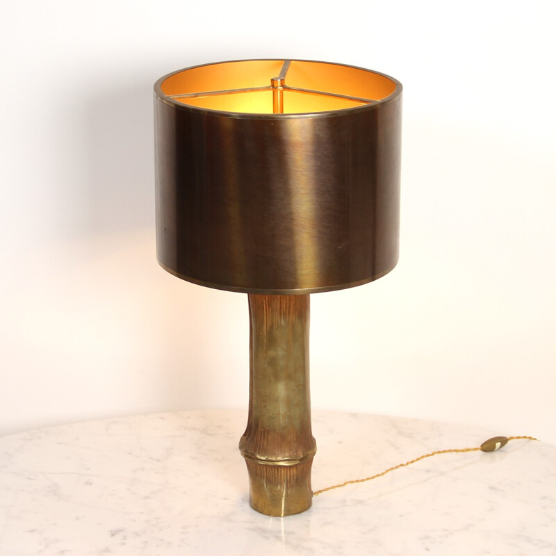 Lampe vintage "bambou" aux éditions Maison Charles - 1970