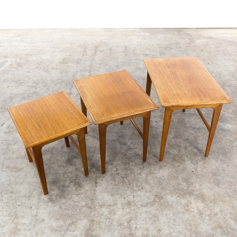 Vintage dutch nesting tables for Mahjongg Alkmaar - 1960s