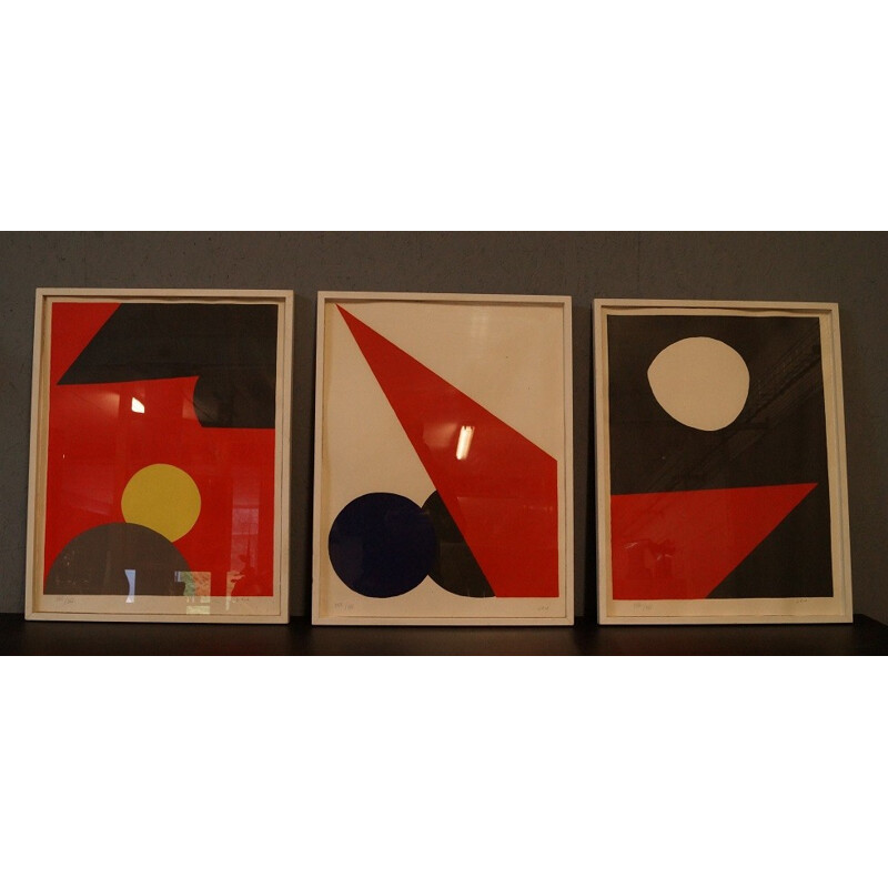 Lithograph triptych by Emile Gilioli - 1960s