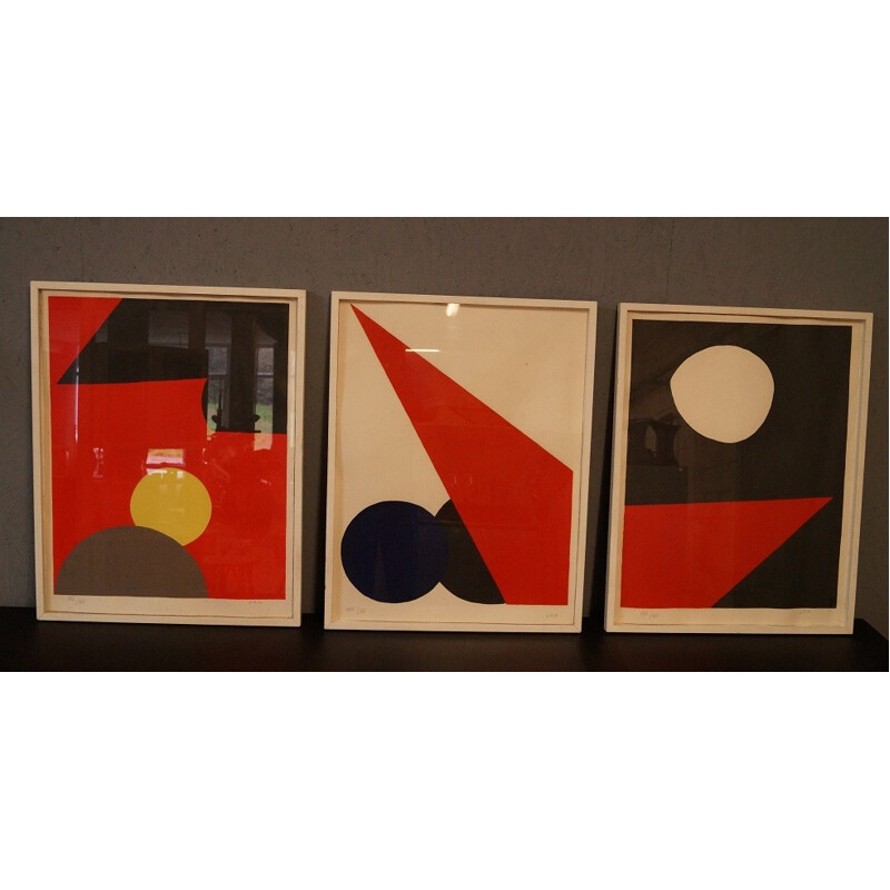 Lithograph triptych by Emile Gilioli - 1960s