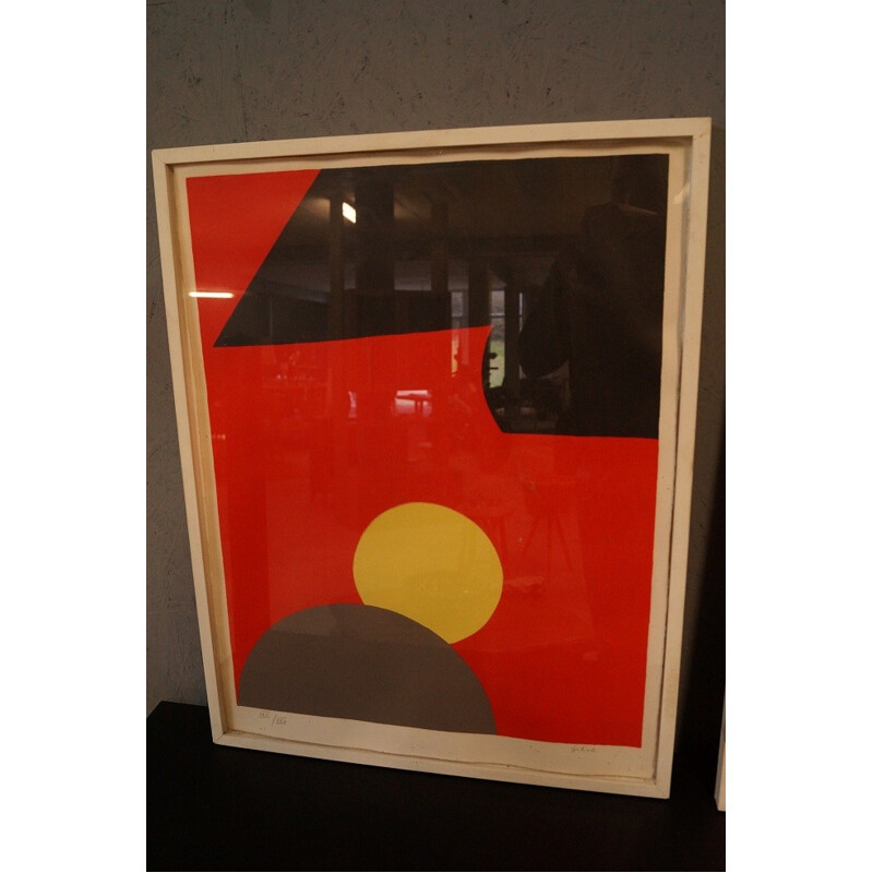 Lithograph triptych by Emile Gilioli - 1960s