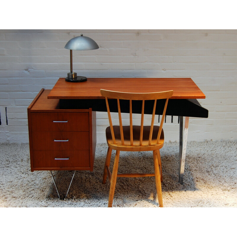 Desk in teak, Cees BRAAKMAN - 1950s